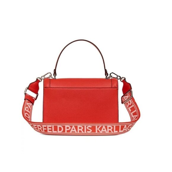 KARL LAGERFELD Paris Simone leather small crossbody bag -Red /Vermillon (Used) - Picture 2 of 14